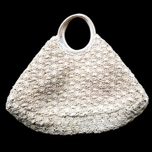 Muchet et Muchette large straw crochet purse bag with handles